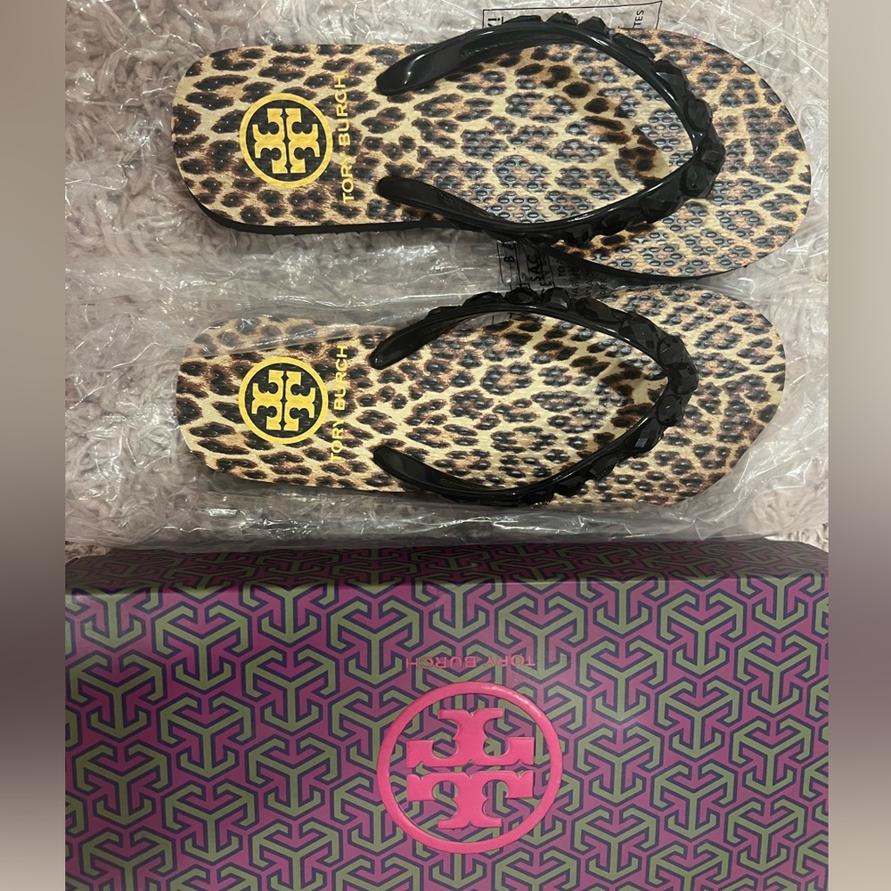 Tori Burch leopard flip flop *NEW